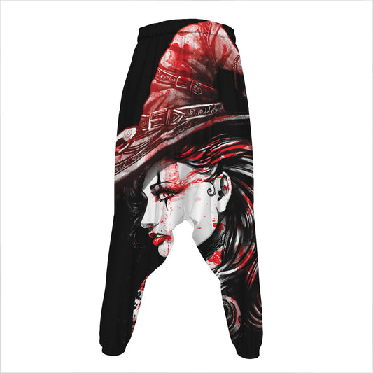 Halloween Vampire Girl Print Hammer Pants