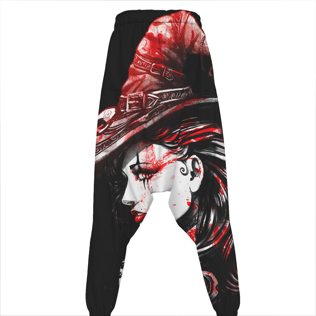 Halloween Vampire Girl Print Hammer Pants