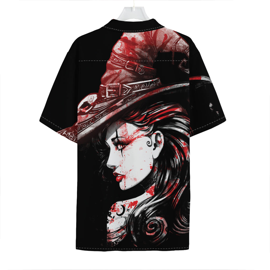 Halloween Vampire Girl Print Hawaiian Shirt