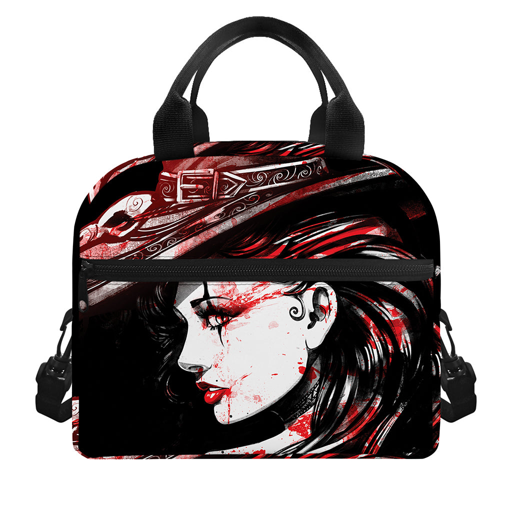 Halloween Vampire Girl Print Insulated Lunch Bag