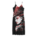 Halloween Vampire Girl Print Jersey Midi Cami Dress