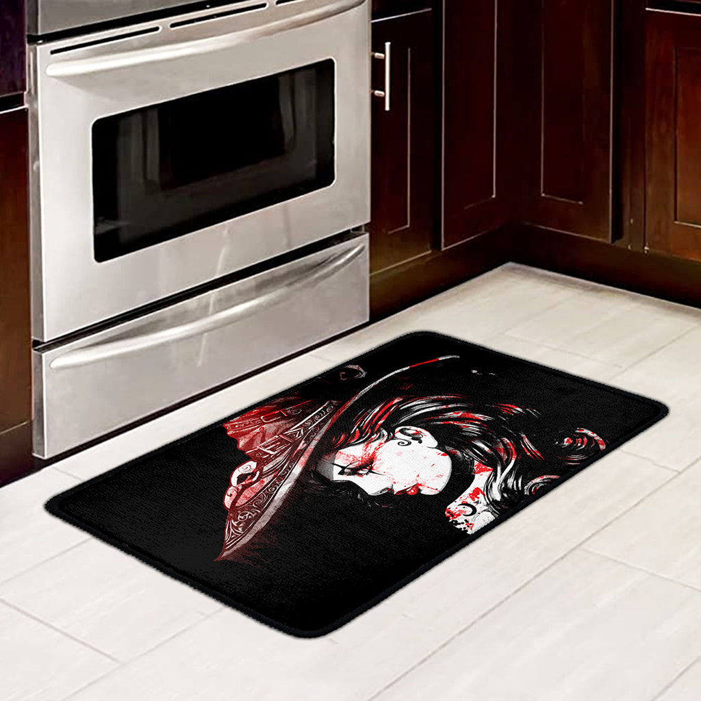 Halloween Vampire Girl Print Kitchen Mat