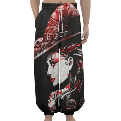 Halloween Vampire Girl Print Lantern Pants