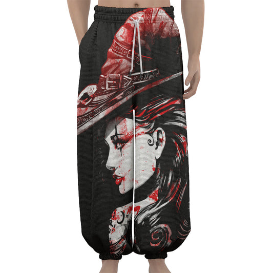 Halloween Vampire Girl Print Lantern Pants