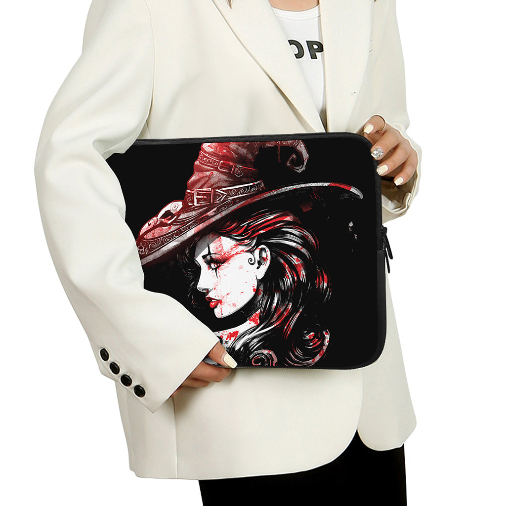 Halloween Vampire Girl Print Laptop Sleeve