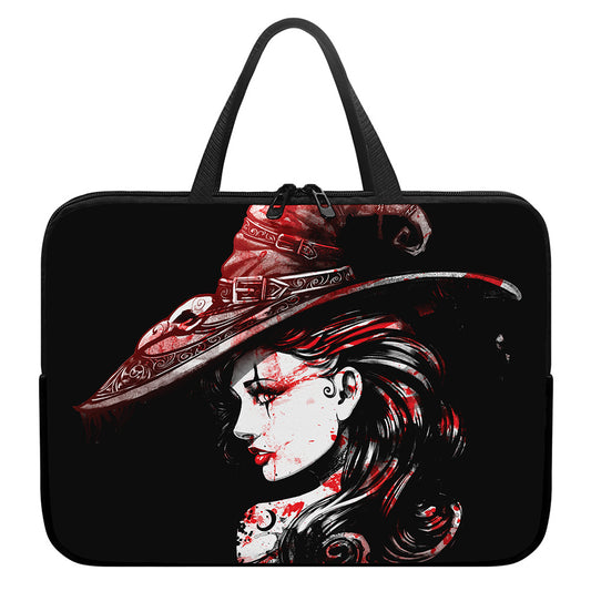 Halloween Vampire Girl Print Laptop Sleeve With Handle