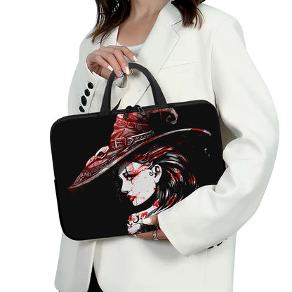 Halloween Vampire Girl Print Laptop Sleeve With Handle