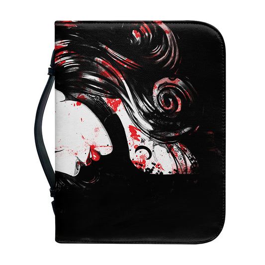 Halloween Vampire Girl Print Leather Bible Cover