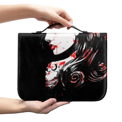 Halloween Vampire Girl Print Leather Bible Cover