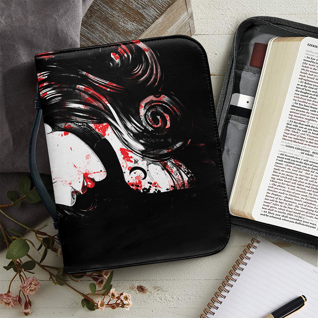 Halloween Vampire Girl Print Leather Bible Cover