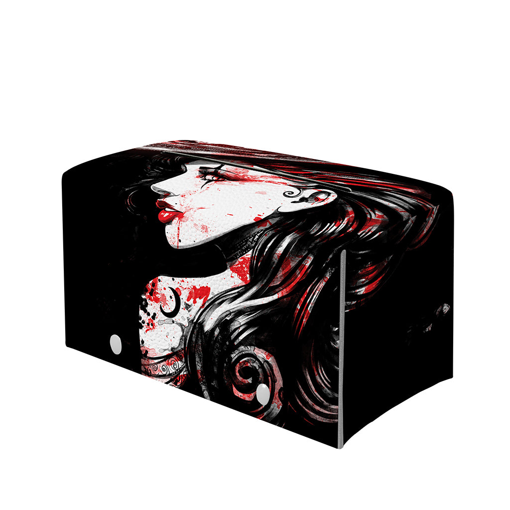 Halloween Vampire Girl Print Leather Tissue Box Cover