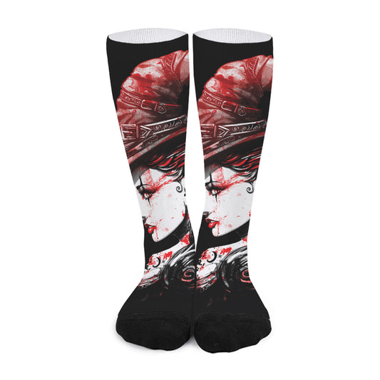 Halloween Vampire Girl Print Long Socks