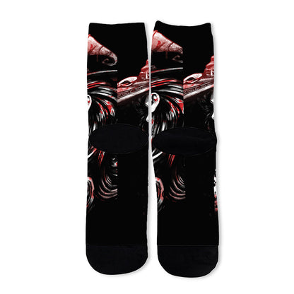 Halloween Vampire Girl Print Long Socks