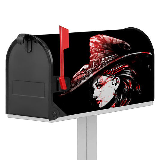 Halloween Vampire Girl Print Mailbox Cover