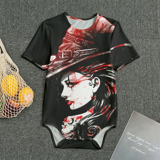 Halloween Vampire Girl Print Men's Bodysuit