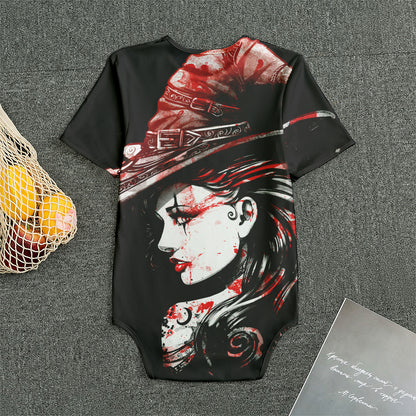 Halloween Vampire Girl Print Men's Bodysuit