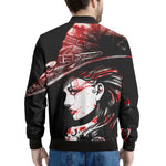 Halloween Vampire Girl Print Men's Bomber Jacket