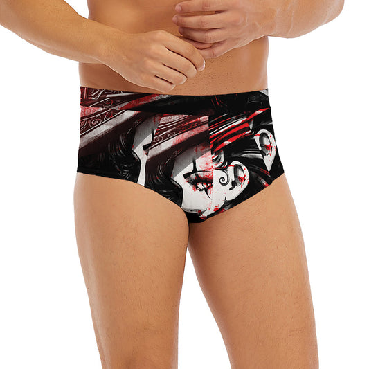 Halloween Vampire Girl Print Men's Briefs
