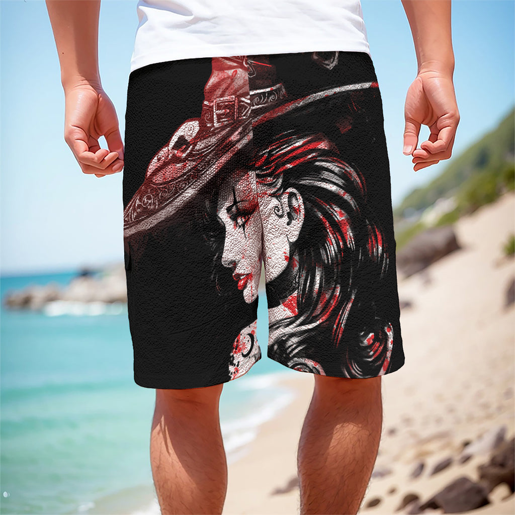 Halloween Vampire Girl Print Men's Cargo Shorts