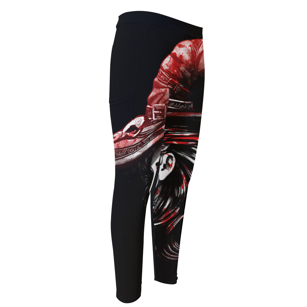 Halloween Vampire Girl Print Men's Compression Pants