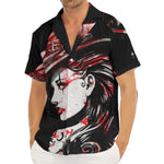Halloween Vampire Girl Print Men's Deep V-Neck Shirt