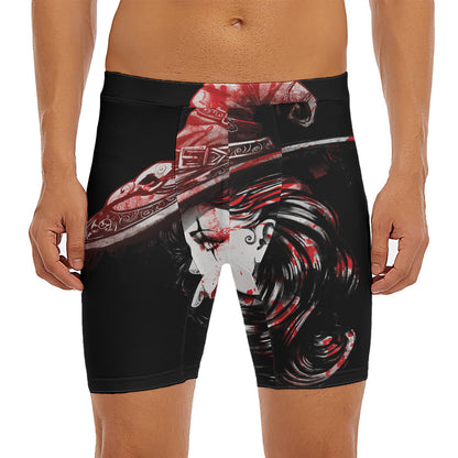 Halloween Vampire Girl Print Men's Long Boxer Briefs