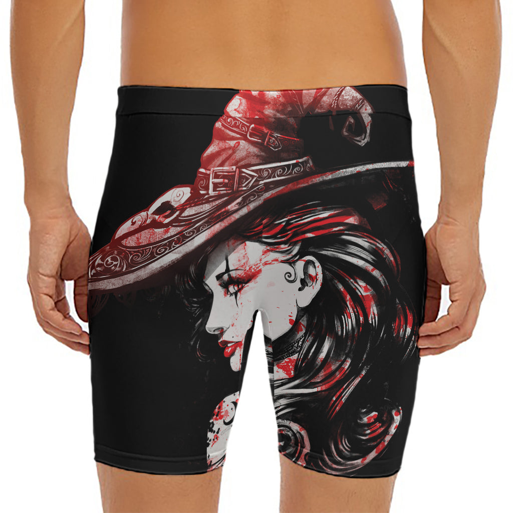 Halloween Vampire Girl Print Men's Long Boxer Briefs