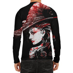 Halloween Vampire Girl Print Men's Long Sleeve Rash Guard