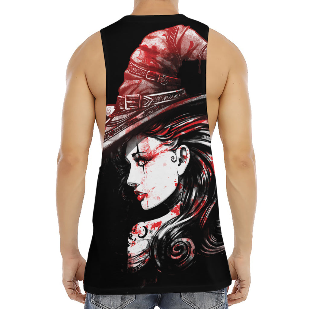 Halloween Vampire Girl Print Men's Muscle Tank Top