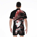 Halloween Vampire Girl Print Men's Rompers