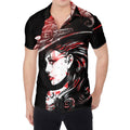 Halloween Vampire Girl Print Men's Shirt