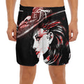Halloween Vampire Girl Print Men's Split Running Shorts