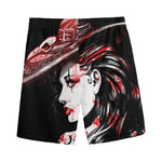 Halloween Vampire Girl Print Men's Sports Shorts