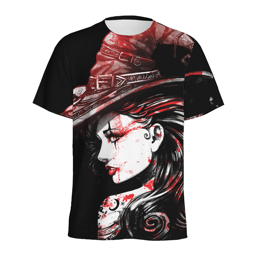 Halloween Vampire Girl Print Men's Sports T-Shirt