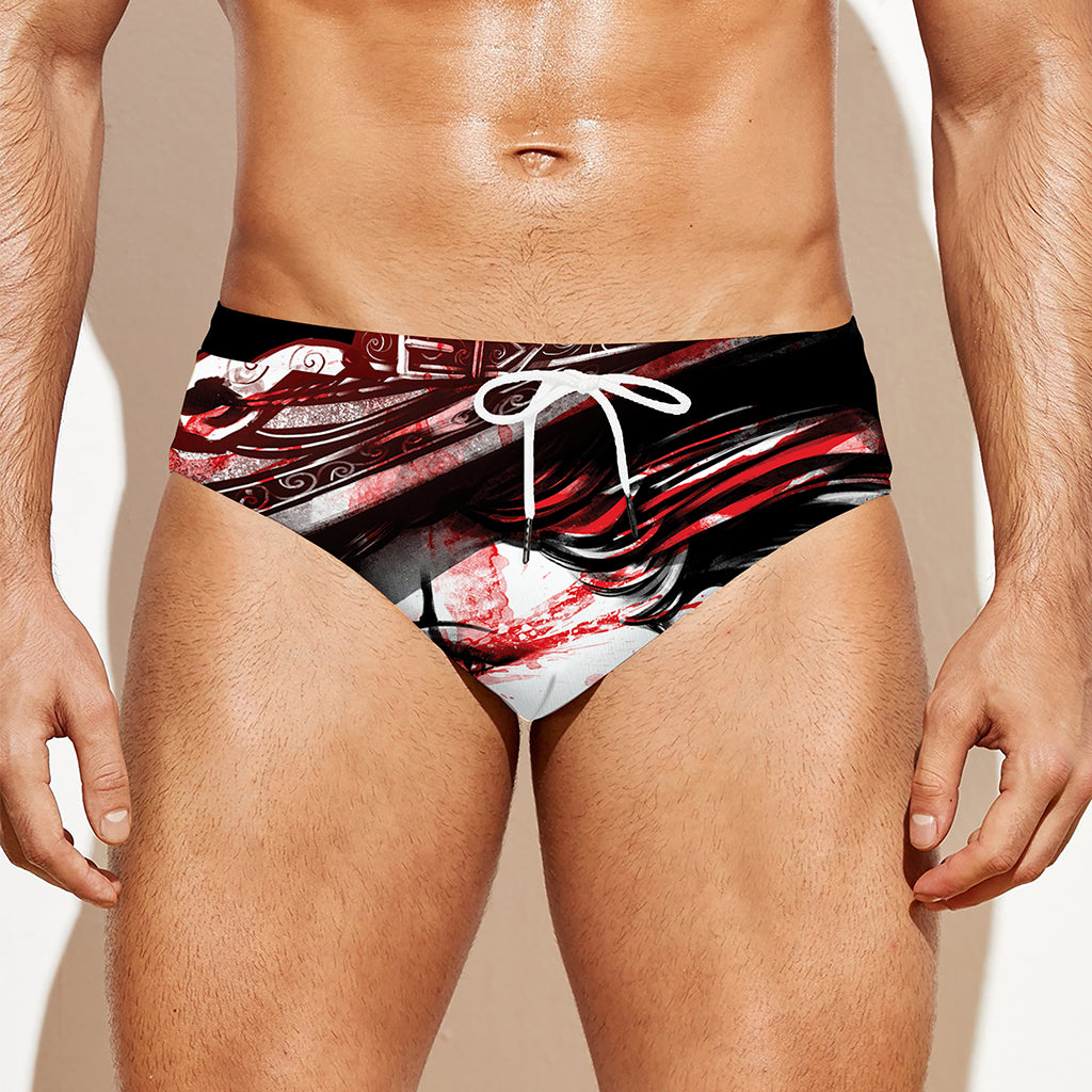 Halloween Vampire Girl Print Men's Swim Briefs
