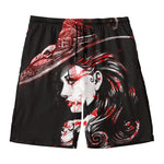 Halloween Vampire Girl Print Men's Swim Trunks