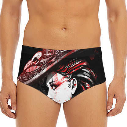 Halloween Vampire Girl Print Men's Triangle Swim Briefs