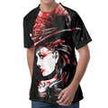 Halloween Vampire Girl Print Men's Velvet T-Shirt