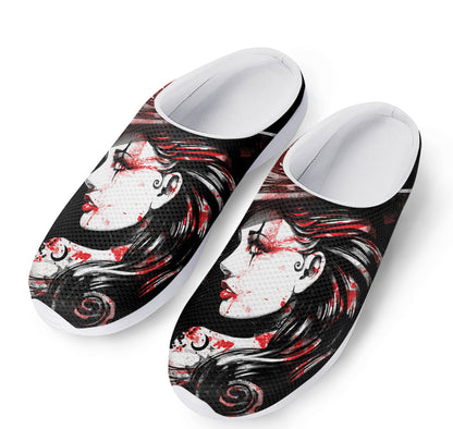 Halloween Vampire Girl Print Mesh Casual Shoes