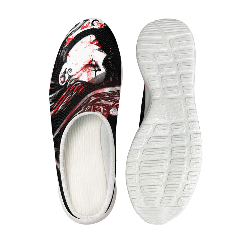 Halloween Vampire Girl Print Mesh Casual Shoes