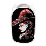 Halloween Vampire Girl Print Mesh Laundry Hamper