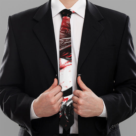 Halloween Vampire Girl Print Necktie