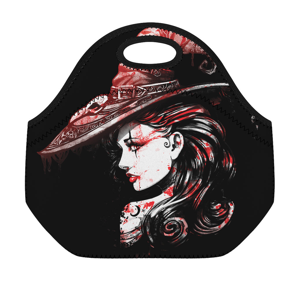 Halloween Vampire Girl Print Neoprene Lunch Bag