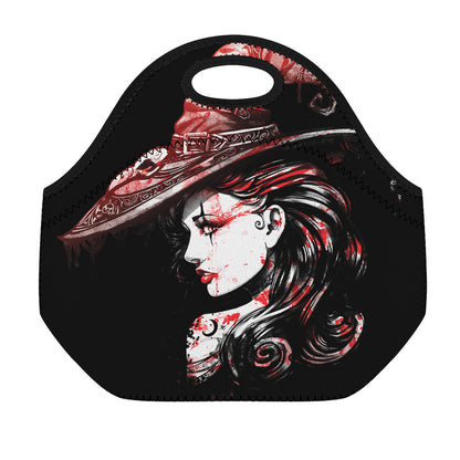 Halloween Vampire Girl Print Neoprene Lunch Bag