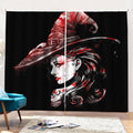 Halloween Vampire Girl Print Pencil Pleat Curtains
