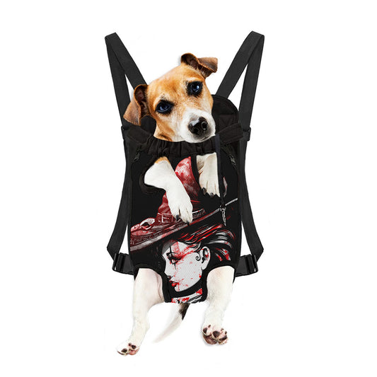 Halloween Vampire Girl Print Pet Carrier Backpack