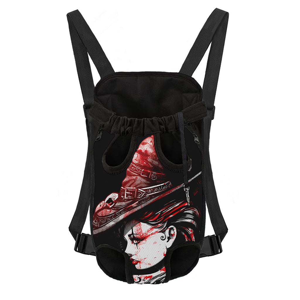 Halloween Vampire Girl Print Pet Carrier Backpack