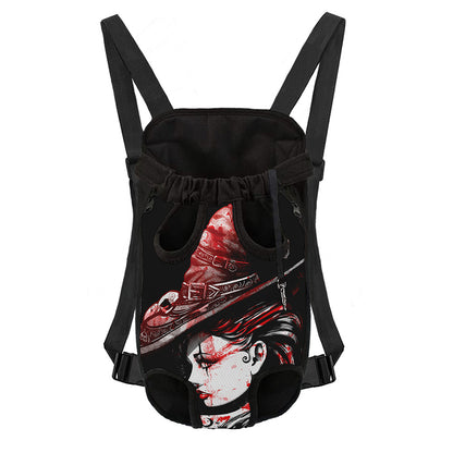 Halloween Vampire Girl Print Pet Carrier Backpack