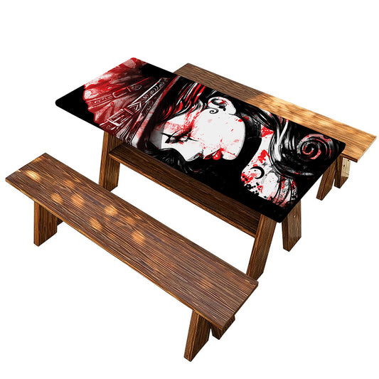 Halloween Vampire Girl Print Picnic Table Cover