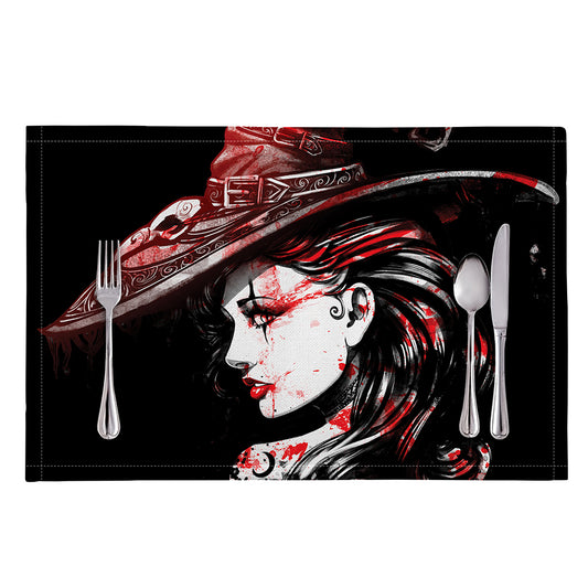Halloween Vampire Girl Print Placemat